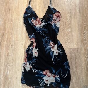 Floral Black Dress